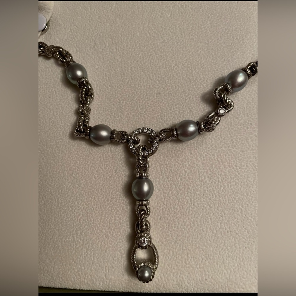 Judith Ripka Sterling Silver Necklace with Enhancer - Picture 6 of 9